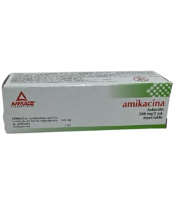 Amikacina 500mg 1 Ámpula 2 mL.