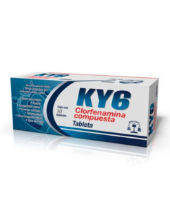 KY6 Clorfenamina Compuesta Paracetamol/ Cafeína/ Fenilefrina /Clorfenamina (500 mg/ 25 mg/ 5 mg/ 4 mg) 10 tabletas.