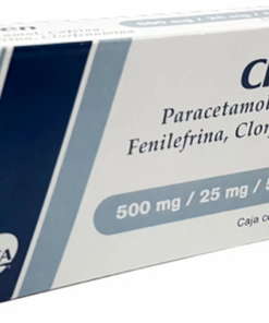 Cloten Paracetamol, Cafeína, Fenilefrina, Clorfenamina (500 Mg/25 Mg/5 Mg/4 Mg) caja con 10 tabletas.