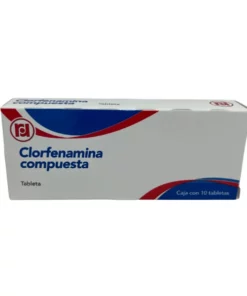 Clorfenamina Compuesta Paracetamol/ Cafeína/ Fenilefrina /Clorfenamina (500 mg/ 25 mg/ 5 mg/ 4 mg) 10 tabletas.