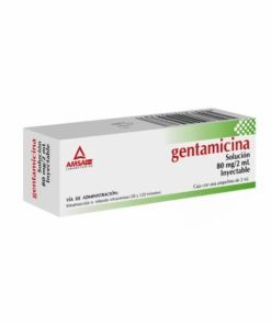 Gentamicina Solución Inyectable (80 mg) 1 Amp 2mL.