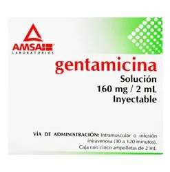 Gentamicina 160Mg. Amp. C/5 Iny.(A)
