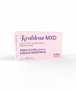 Realdrax-MXD Hioscina 20 mg/ Ibuprofeno 400 mg 10 tabletas.