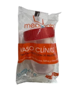 Vaso Copro Esteril de plastico tapa de rosca 100 mL pieza.