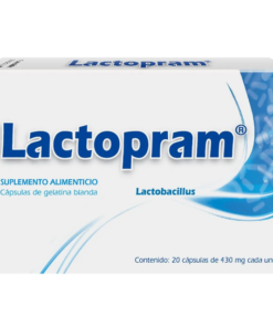 Lactopram Lactobacilos Acidofilos 350 mg Suplemento Alimenticio 20 Cápsulas de Gelatina Blanda.