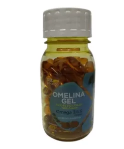 Omelina Gel Aceite de Linaza Orgánica Omega 3 6 9. Contiene 60 cápsulas de 1.3 g c/u.