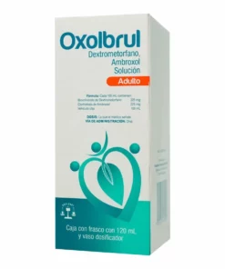 Oxolbrul Solución Oral para Adultos Dextrometorfano (225 mg)/ Ambroxol (225 mg) Jarabe 120mL.