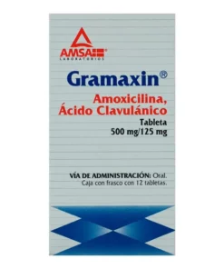 Gramaxin TabletasAmoxicilina (500 mg) + Ácido Clavulánico (125 mg) 10 tabletas.