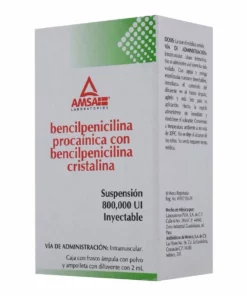 Bencilpenicilina Procaínica Bencilpenicilina Cristalina Amsa Suspensión Inyectable (800.000 UI/2mL) 1 Ámpula.