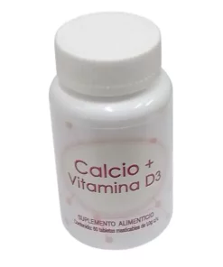 Calcio + Vitamina D3 Carbonato de Calcio/Proteinato de Calcio/Vitamina D. 600mg 60 tabletas.