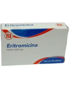 Eritromicina 500 mg 20 tabletas.
