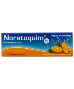Noratoquim Sabor a Naranja Ácido Ascorbíco(Vitamina C 1 g) 10 tabletas efervescentes.