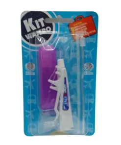 Estuche con cepillo pasta dental y palillo con hilo dental. Kit Viajero