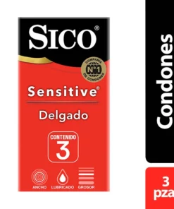 Sico Preservativos Delgados Sensitive Feel 3 piezas.
