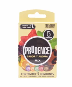 Prudence Preservativo de Látex Sabor y Aroma Mix 5 piezas.
