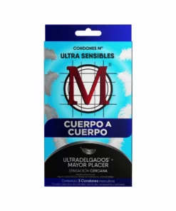 Condones M Condones Ultra Sensibles Cuerpo a Cuerpo 3 piezas.