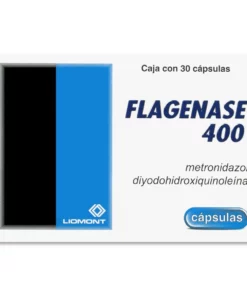 Flagenase Metronidazol Diyodohidroxiquinoleína (400 mg). Caja Con 30 Cápsulas.