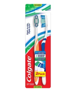 Colgate Cepillo de Dientes Triple Acción Medio 2 piezas